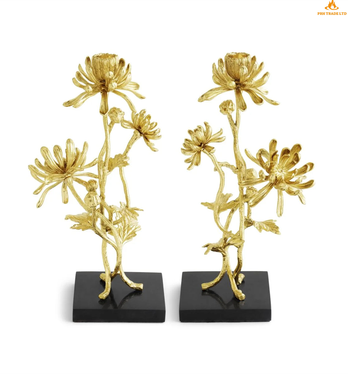 Dex Dahlia Tall Candlesticks (Set of Two)