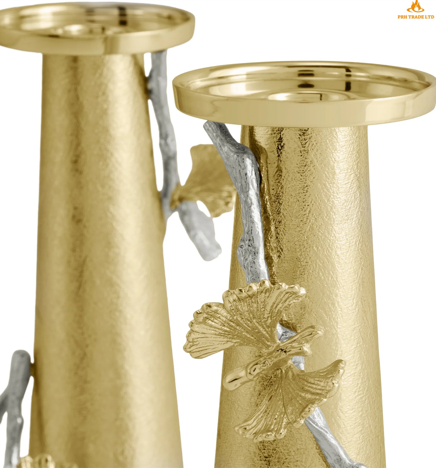 Midas Butterfly Ginkgo Deluxe Candle Holders (Set of 2)