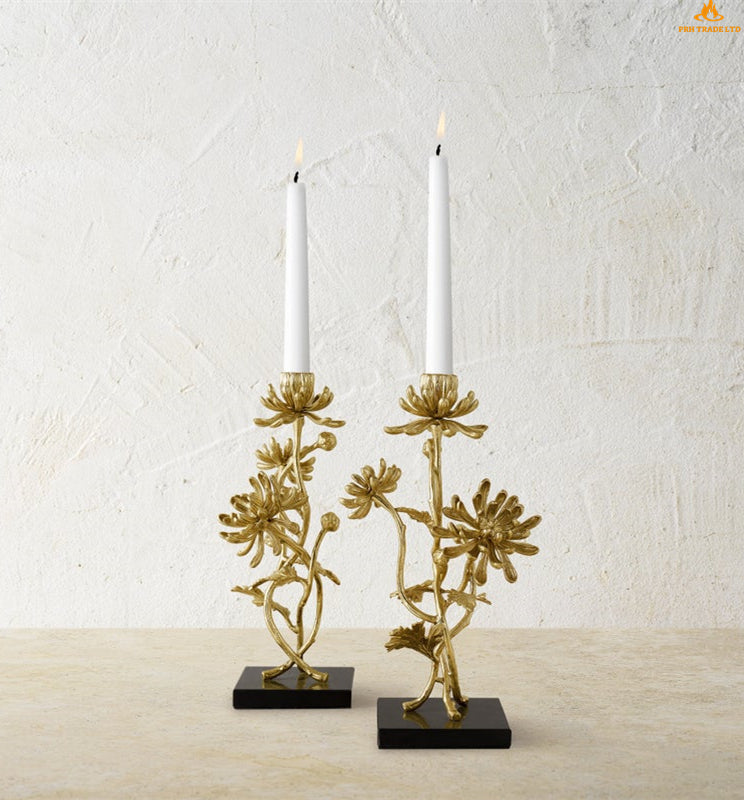 Dex Dahlia Tall Candlesticks (Set of Two)