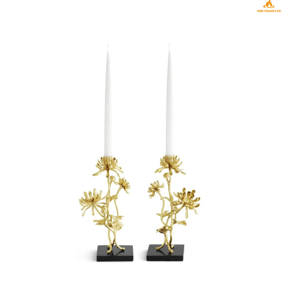 Dex Dahlia Tall Candlesticks (Set of Two)