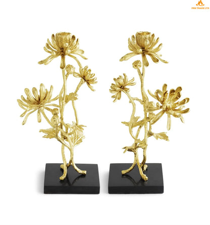Dex Dahlia Tall Candlesticks (Set of Two)