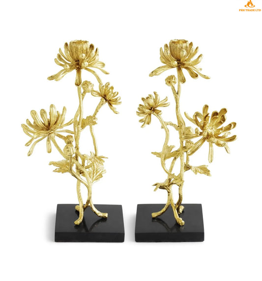 Dex Dahlia Tall Candlesticks (Set of Two)