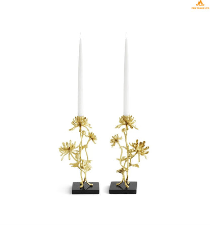 Dex Dahlia Tall Candlesticks (Set of Two)